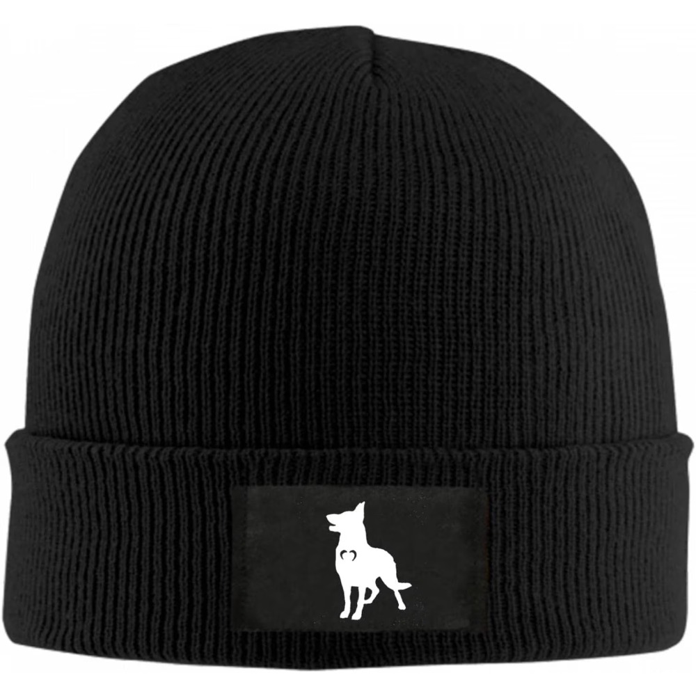 Beanie Cuffed Knit - Gorro de pastor alemán con corazón