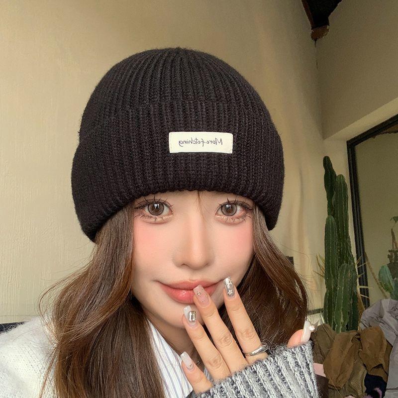 Beanie Cuffed Knit - Gorro de invierno con etiqueta, tejido