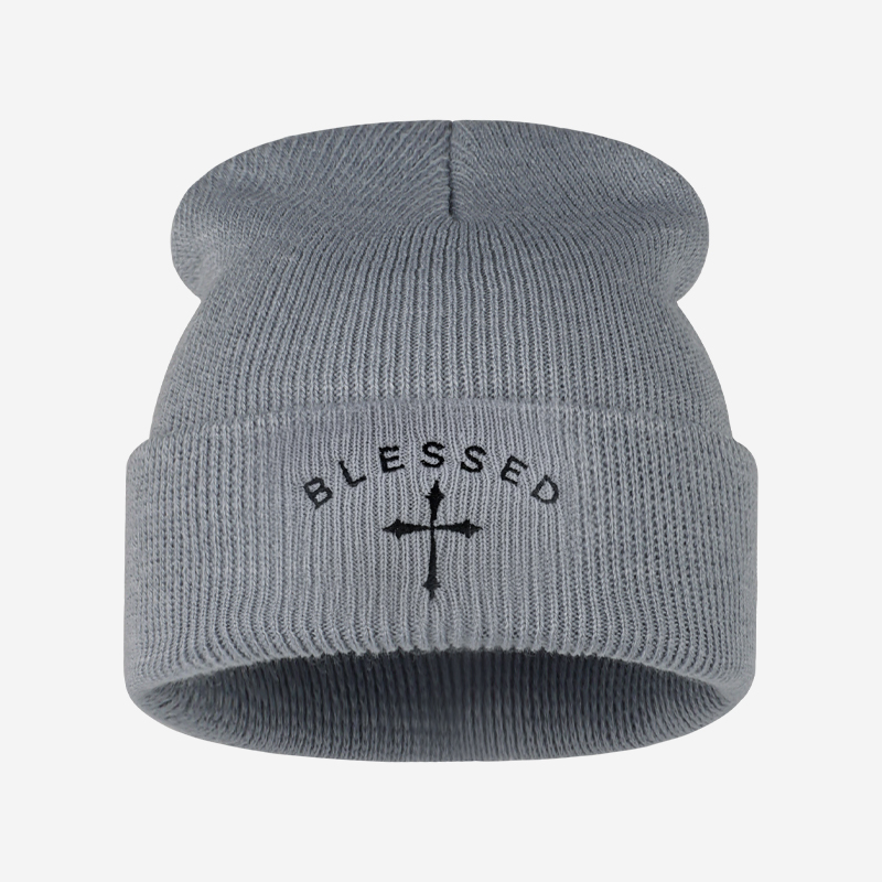Gorro de punto bordado con cru - Beanie Cuffed Knit reseña y precio